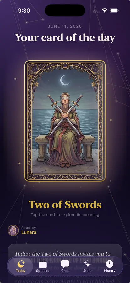 Card of the day screen
