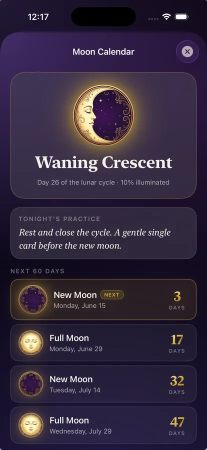 Moon calendar